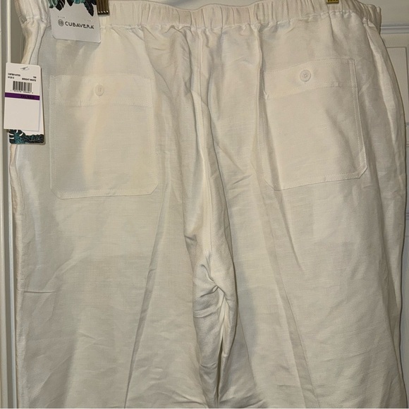 Cubavera Linen Blend Drawstring Pants Mens XXL 44-46 Ivory Straight Leg Pockets - Picture 5 of 7